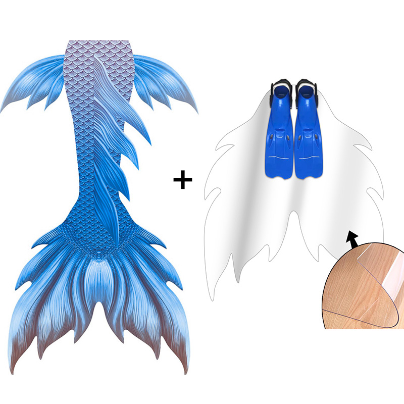 Swim Fins - Nuovo design colore blu pelle coda