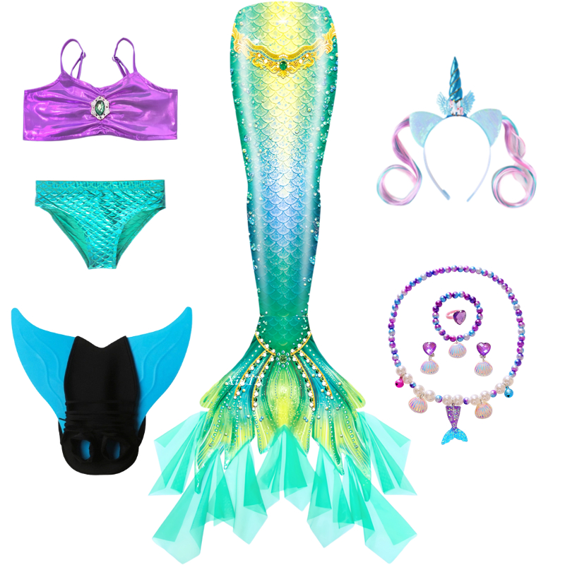 Swim Fins - Costume da Sirena per Bambina, Coda