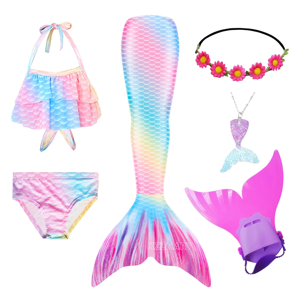 6 pezzi/set Ariel ragazze che  - Flippers Swimming recensione e prezzo