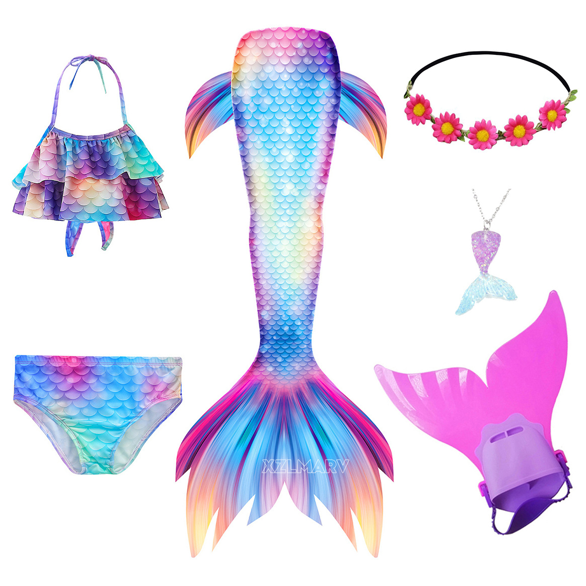 6 pezzi/set Ariel ragazze che  - Flippers Swimming recensione e prezzo