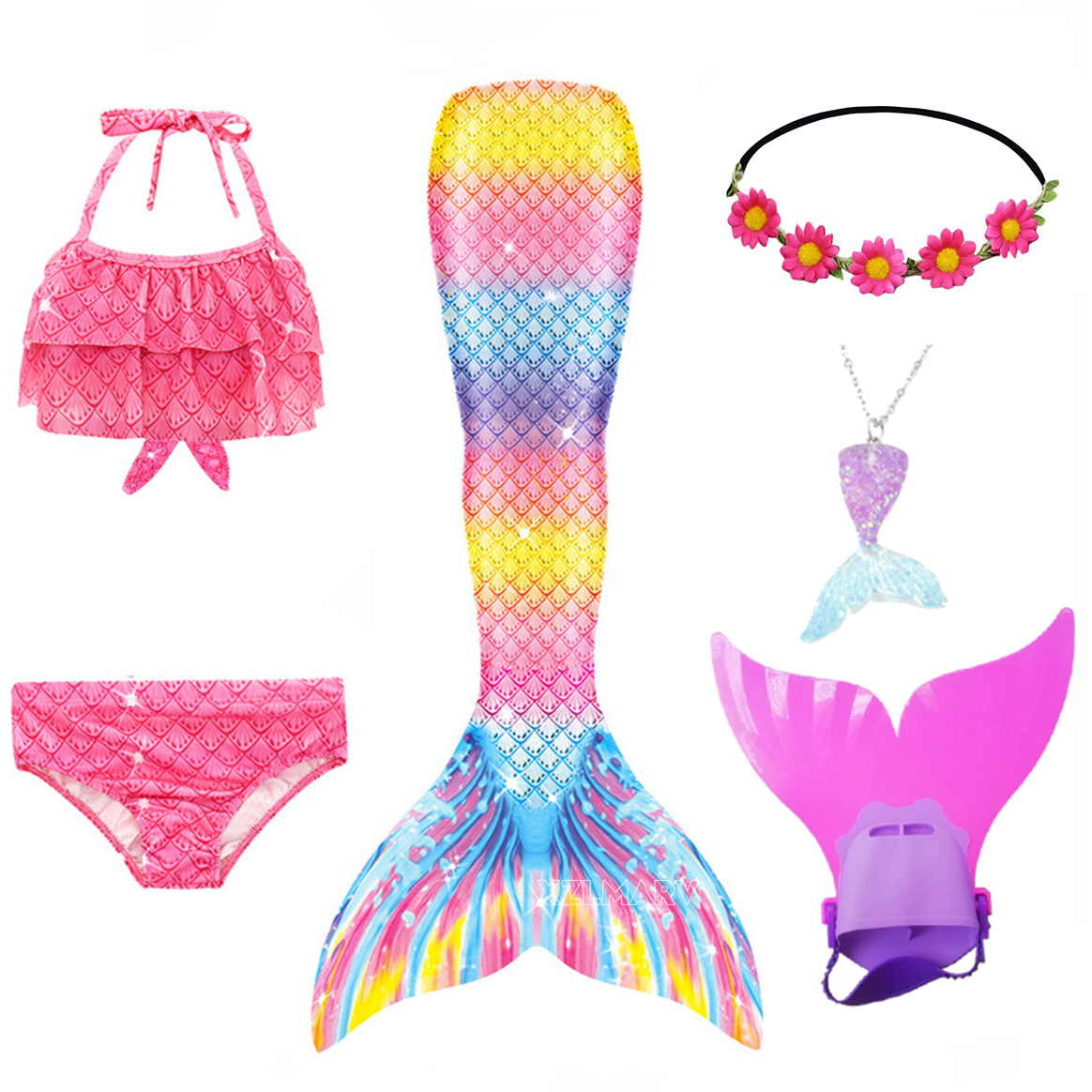 6 pezzi/set Ariel ragazze che  - Flippers Swimming recensione e prezzo